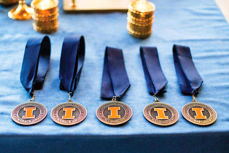 Alumni award metals 